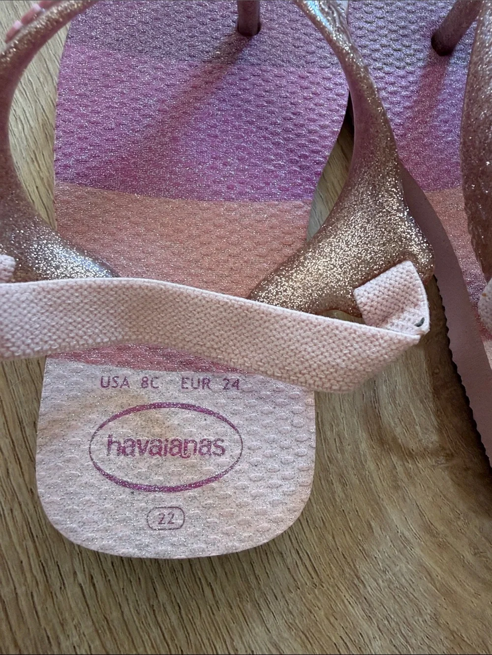 Havaianas glittery rose